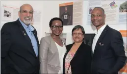  ??  ?? LAUNCH: From left is Professor Salim Abdool Karim, Nompumelel­o Mdletshe, Professor Quarraisha Abdool Karim and Oziel Mdletshe at the opening of South African Voices: Towards a Museum of HIV Memory and Learning at the KwaMuhle Museum on Monday.