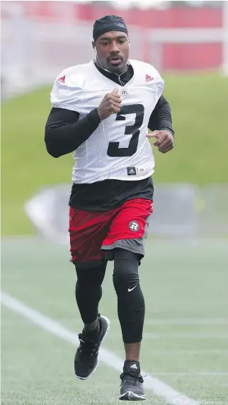  ?? JEAN LEVAC ?? Redblacks coach Rick Campbell says Travon Van has been “dedicated to his rehab and trying to get back as fast as he can.” Van will be eligible to return from the six-game injured list in August.