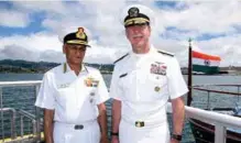 ??  ?? Admiral Sunil Lanba with Admiral Scott Swift, Commander, Pacific Fleet