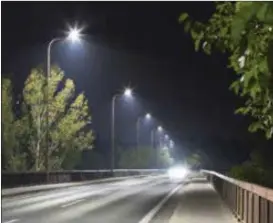  ??  ?? An example of LED street lighting which will be similar to the new project being undertaken in Wicklow .