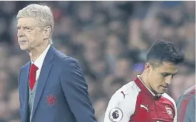  ??  ?? Arsenal manager Arsene Wenger and forward Alexis Sanchez.