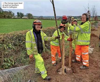  ?? ?? ⨠ The Cormac team hard at work on Southern Road in Callington