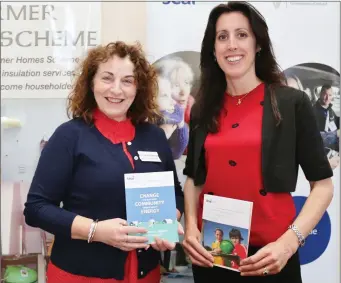  ??  ?? Eileen Moynihan of the Warmer Homes initiative and Susan Andrews of SEAI were at the Helping Hands Showcase at IRD Duhallow.