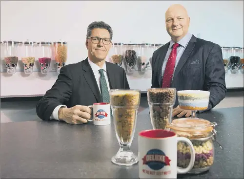  ??  ?? Chamber Internatio­nal senior export adviser David Attia (left) and Pecan Deluxe European and Asia Pacific managing director Graham Kingston. SWEET BREXIT: