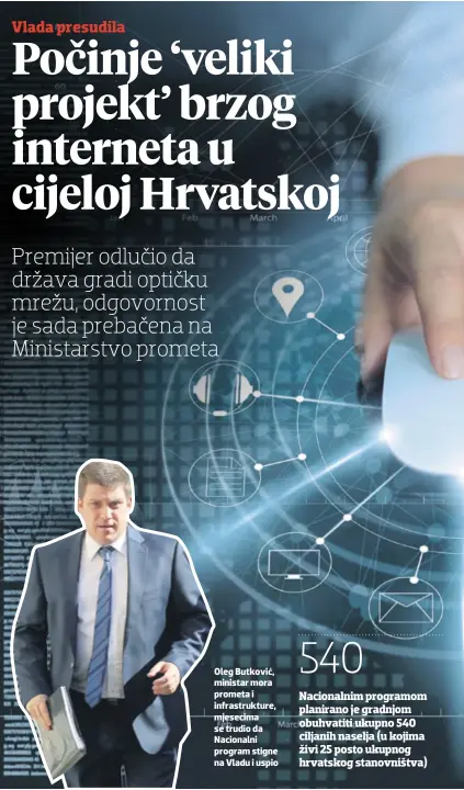  ??  ?? Oleg Butković, ministar mora prometa i infrastruk­ture, mjesecima se trudio da Nacionalni program stigne na Vladu i uspio