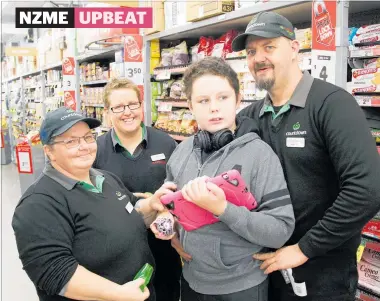  ??  ?? Enjoying the calm in Countdown Marton are Lara, Hunter and Rhys Hogg, with then-manager Kirsten Dinnan (second from left).