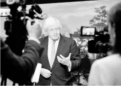  ?? — Reuters photo ?? Johnson speaks to media during an informal meeting of European Union Ministers of Foreign Affairs in Tallinn, Estonia.