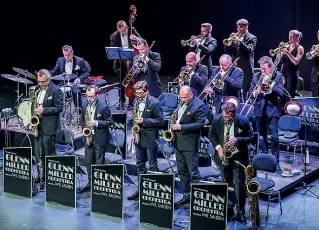  ??  ?? Orchestra La Glenn Miller Orchestra porta nel mondo il tributo al swing d’autore di Glenn Miller