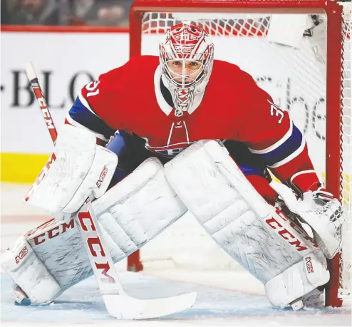  ?? Allen Mcinnis / postmedia news ?? Canadiens goaltender Carey Price is tied for 39th in the NHL with a .901 save percentage.