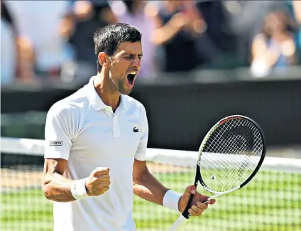  ??  ?? Anger management: Novak Djokovic reached the semi-finals in a tetchy display against Kei Nishikori