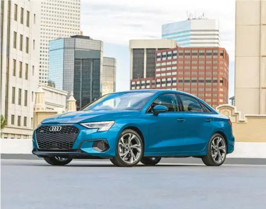  ?? AUDI AG ?? The 2022 Audi A3 is a compact luxury sedan with sharp looks, a powerful and efficient engine and a premium interior.