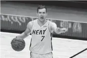  ?? DAVID SANTIAGO Miami Herald file, 2021 ?? Goran Dragic played for the Heat for more then six years and is among the franchise’s all-time leaders in field goals made, three-point shots made, assists and points.