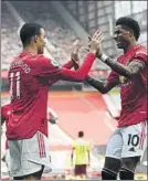  ?? FOTO: AP ?? Rashford felicita al joven extremo