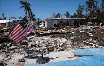  ?? Reuters ?? Hurricane Irma flattened many homes in Islamorada, in the Florida Keys, and much of the sunshine state, but scientists are unsure about what triggered Irma’s intensity