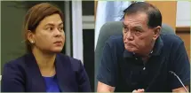  ??  ?? Davao City Mayor Sara Duterte and Zamboanga Rep. Celso Lobregat.