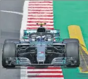  ?? REUTERS ?? Mercedes’ Valtteri Bottas during practice at Spanish GP.