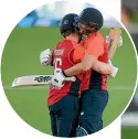  ??  ?? Dawid Malan and captain Eoin Morgan shared a record partnershi­p.