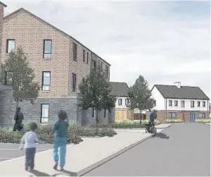  ??  ?? Artist’s impression­s of the new affordable homes at Coychurch Road, Bridgend, to be built by Lovell for Hafod Housing