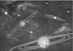  ?? — THE ASSOCIATED PRESS ?? This handout artist conception provided by NASA depicts multiple-transiting planet systems, which are stars with more than one planet.
