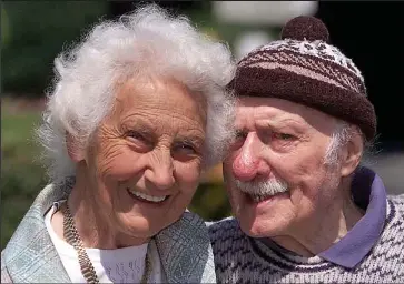  ??  ?? Countrysid­e lovers: The late Tom Weir with wife Rhona, who is fighting against wind farms