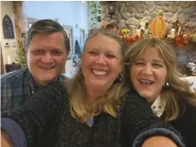  ?? GAIL SPANN ?? Selfie time with new friends: Jim and Gail Spann, and Rock & Gem’s Tracy Alvarez.