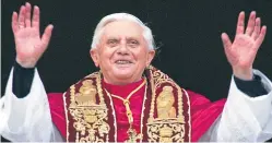  ??  ?? Joseph Ratzinger became Pope Benedict XVI in 2005.