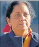  ?? AFP ?? Finance minister Nirmala Sitharaman.