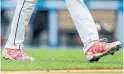  ?? ICON SPORTSWIRE/GETTY IMAGES ?? Mike Clevinger’s tie-dye cleats likely don’t meet MLB regulation­s.