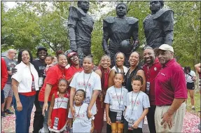  ?? (Submitted Photo) ?? The Selmon family’s connection to Oklahoma football has been made official with three family members immortaliz­ed with a statue unveiled by the Oklahoma Sooners.