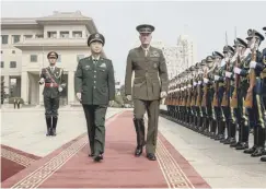  ??  ?? 0 The US’S top general Joseph Dunford in China yesterday