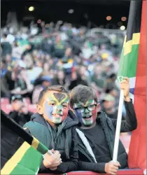  ?? PICTURE: ITUMELENG ENGLISH/AFRICAN NEWS AGENCY (ANA) ?? FUTURE STARS: Young Springbok fans at the first Test between South Africa and England at the Ellis Park Stadium on Saturday.