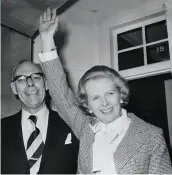  ??  ?? kargaret Thatcher and her husband, benis, are all smiles after the 1W7W general election has been called