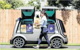  ?? Courtesy Nuro ?? Mountain View’s Nuro has designed its autonomous cars to tailor them for deliveries and is testing them in Houston.
