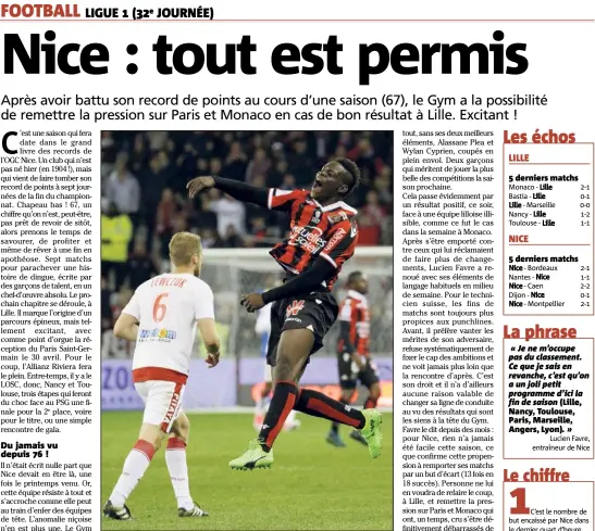  ?? (Photo Frantz Bouton) ?? A l’heure du sprint, l’OGC Nice compte sur la rage de Balotelli pour faire encore des miracles.