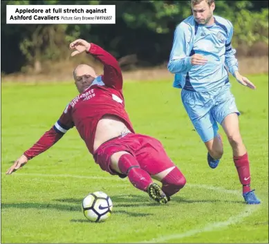  ?? Picture: Gary Browne FM4916807 ?? Appledore at full stretch against Ashford Cavaliers