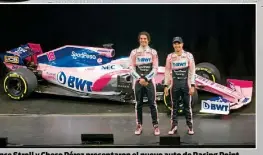  ??  ?? Lance Stroll y Checo Pérez presentaro­n el nuevo auto de Racing Point.