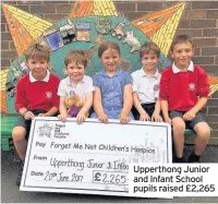  ??  ?? Upperthong Junior and Infant School pupils raised £2,265