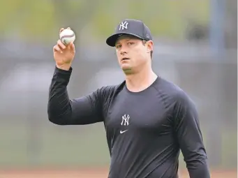  ?? CHARLIE NEIBERGALL/AP ?? Yankees starting pitcher Gerrit Cole is the reigning 2023 AL Cy Young award winner.