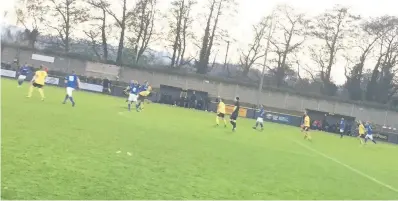  ??  ?? Action from Loughborou­gh Dynamo’s 2-1 win over Morpeth. Picture by Kieran King.