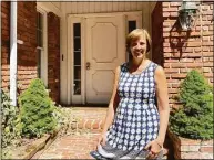  ?? Brian Gioiele / Hearst Connecticu­t Media ?? Deirdre Virvo in front of her latest property at 757 Long Hill Ave., which she plans to turn into a “unique boutique” senior living home identical to the one she opened at 62 Dogwood Lane in 2020.