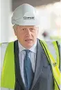  ?? Picture: PA. ?? Prime Minister Boris Johnson visits the constructi­on site of the new Vaccines Manufactur­ing and Innovation Centre.