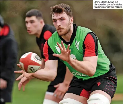  ?? ?? James Ratti, being put through his paces in Wales training earlier this month.