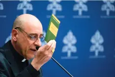  ?? (AP Photo/Gregorio Borgia) ?? The prefect of the Vatican’s Dicastery for the Doctrine of the Faith, Cardinal Victor Manuel Fernandez, presents the declaratio­n “Dignitas Infinita” (Infinite Dignity) during a press conference at the Vatican, Monday.