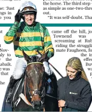  ??  ?? Top of the class: Barry Geraghty salutes the crowd from Buveur D’air