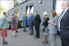  ??  ?? Top right, Princess Anne with Neil Matheson Deputy Lord Lieutenant, Nick Wesley manger at Atlantis and Roger Elliot, Atlantis board member; centre right, the royal couple meet Neil Matheson, Argyll and Bute Provost David Kinniburg, Deputy Provost Roddy McCuish, Councillor Elaine Robertson, Argyll and Bute Council chief executive Pippa Milne, and executive director Douglas Hendry; below right, Willie Gemmill and Roy Clunie from Healthy Options chat to the Princess.