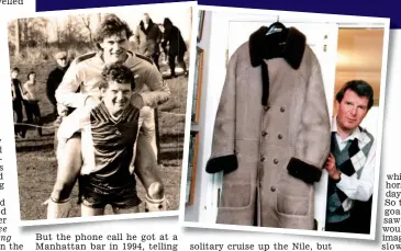  ?? DAVE SHOPLAND ?? Enthusiast: Motson gives Glenn Hoddle a piggyback in 1983 (far left) and with one of his trademark sheepskin coats