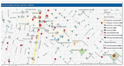  ??  ?? Mapa M d del l d delit lito. Así se verán, en tiempo real, las denuncias tomadas mediante el nuevo sistema.
