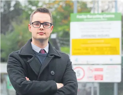  ?? Picture: Mhairi Edwards. ?? Forfar Conservati­ve councillor Braden Davy welcomed the proposal to keep recycling centres open in Angus towns amid a council review.