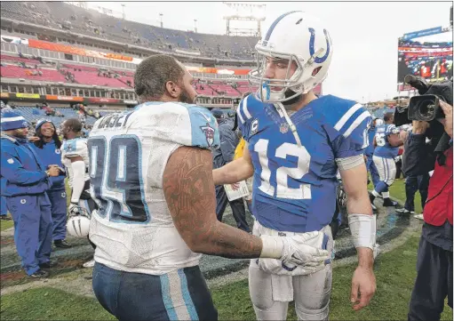  ?? | AP PHOTO ?? Colts quarterbac­k Andrew Luck (right) will have his hands full on Sunday with a different Begnals defense.