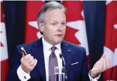  ?? JUSTIN TANG/ BLOOMBERG FILES ?? Some are saying Bank of Canada governor Stephen Poloz had erred in orchestrat­ing the five rate hikes.